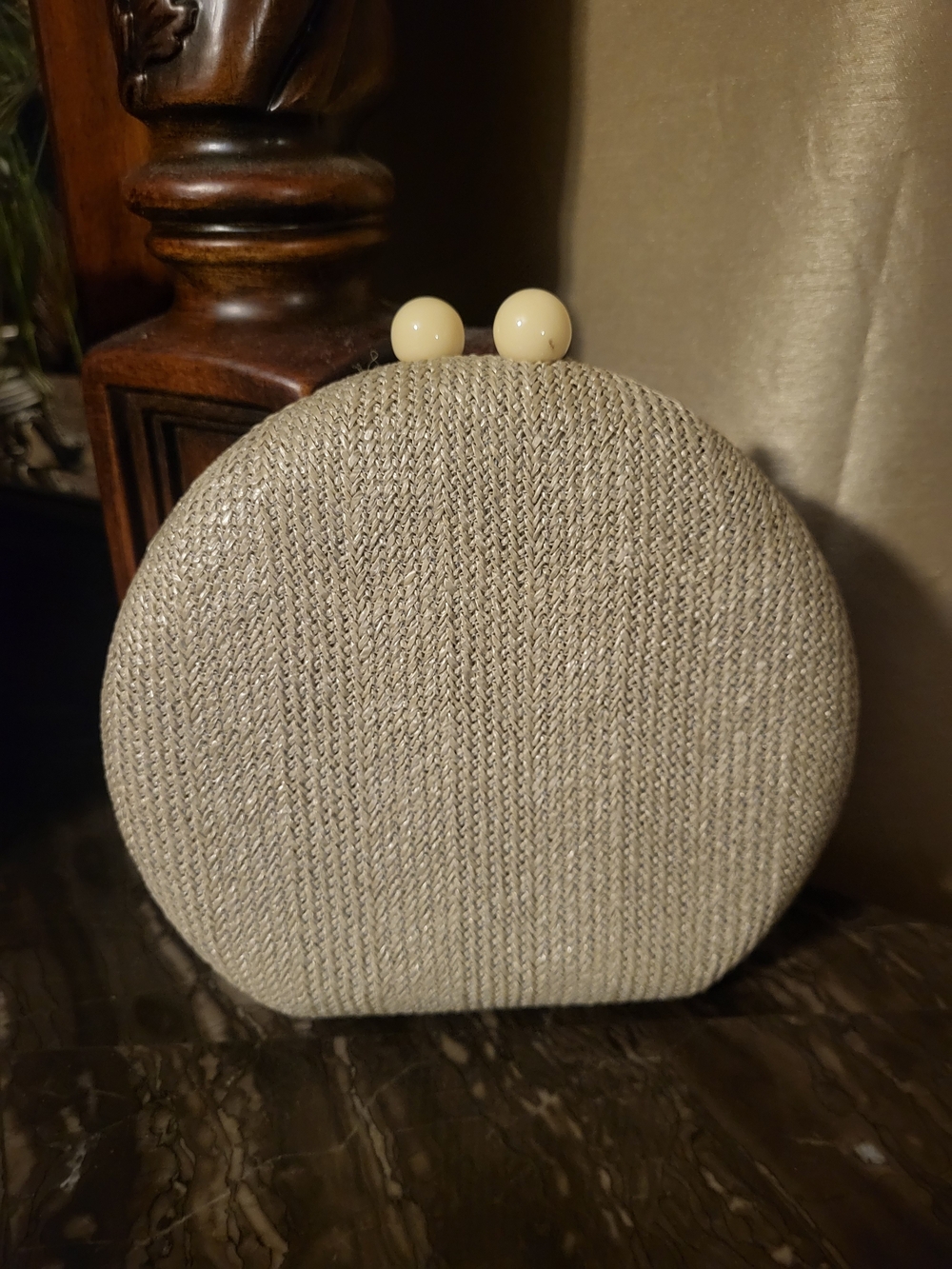 Women’s Round Ivory Evening Clutch